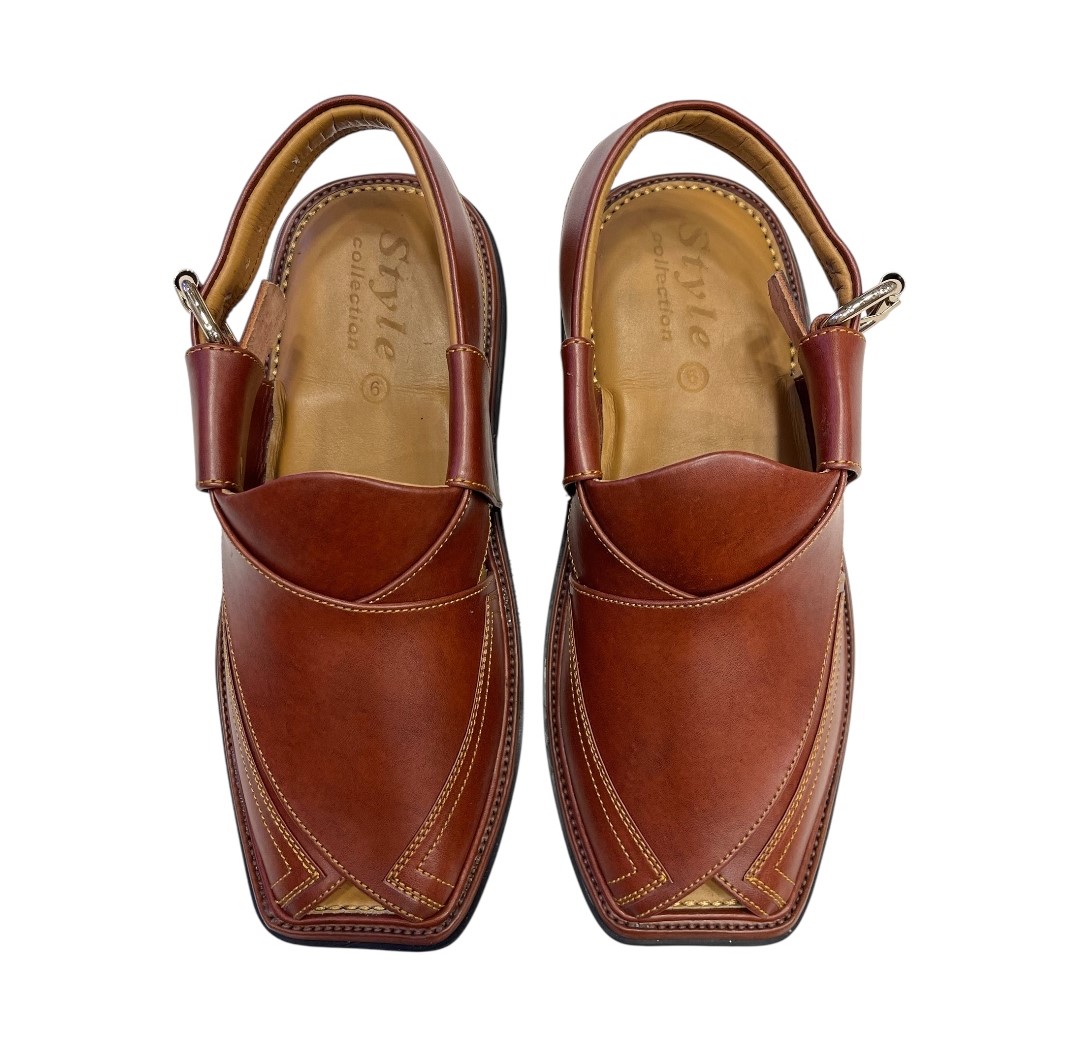 Broad Shape Side Patti Chappal – Burgundy (Analine Leather)