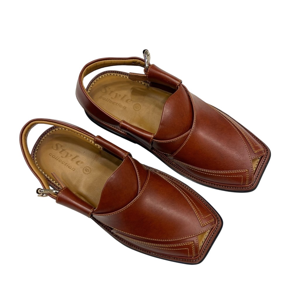 Broad Shape Side Patti Chappal – Burgundy (Analine Leather) - Image 2