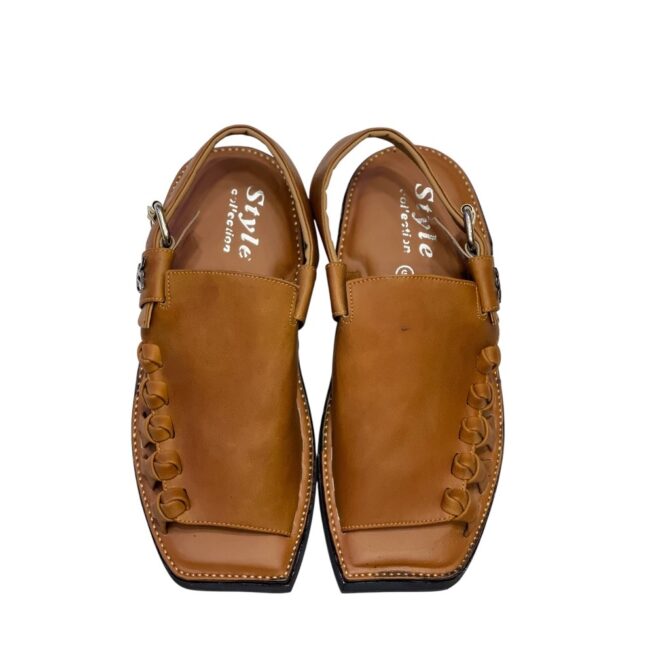 Balochi Design Kaptaan Chappal - Camel Color