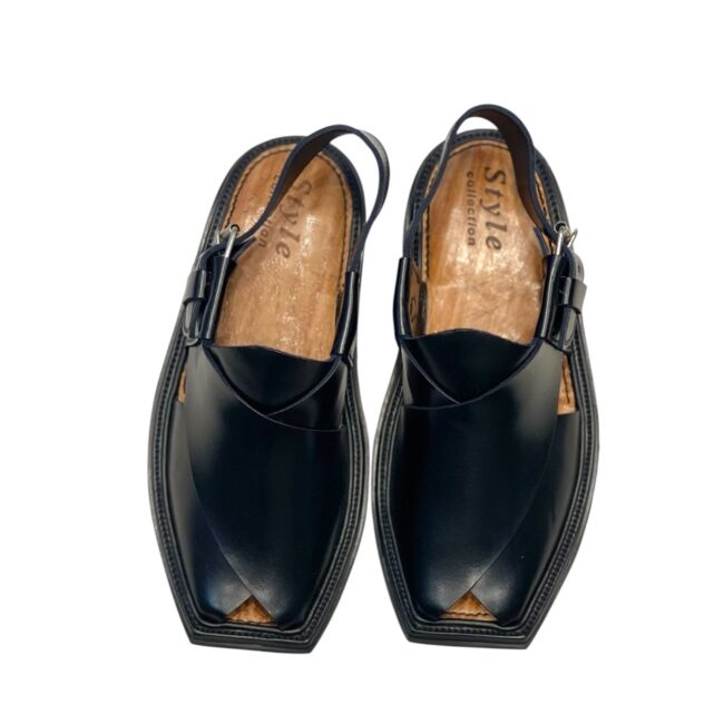 Double Gear Traditional Chappal – Black Color