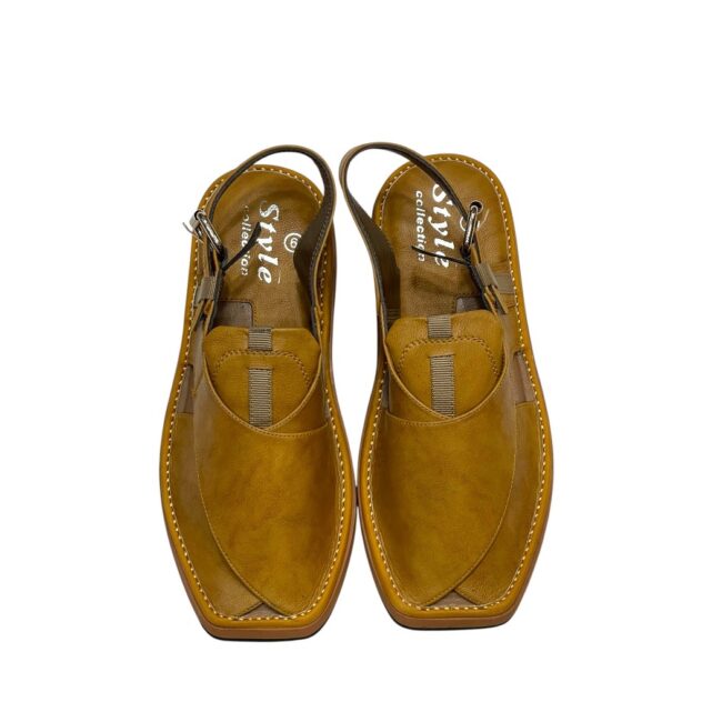 Zardari Kaptaan Chappal – Mustard (Analine Leather)